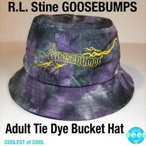 R. L. Stines Goosebumps tie dye bucket hat osfm adult purple yellow select start